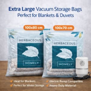 Vacuum Jumbo Blanket Combo (100x70 & 100x80 cm – Electric Pump)