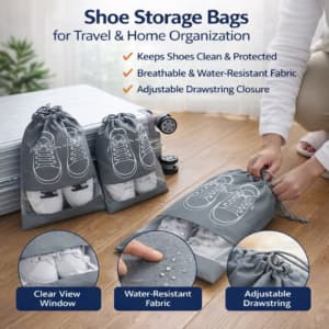 Shoe Storage Bags for Travel & Home